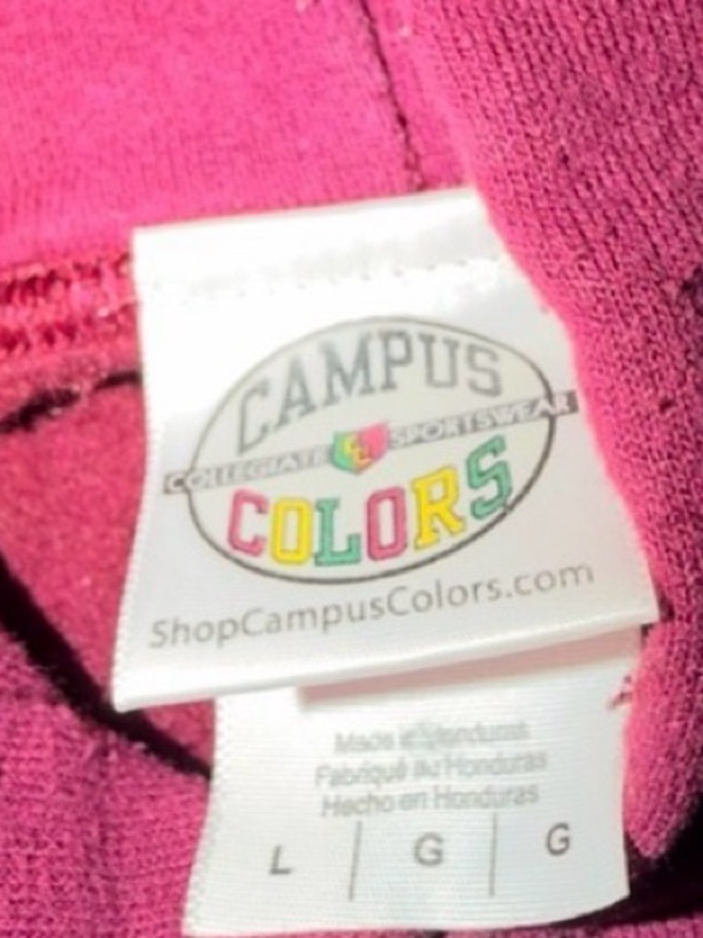 Campus Colors Maroon Hoodie- size large - Picture 5 of 5